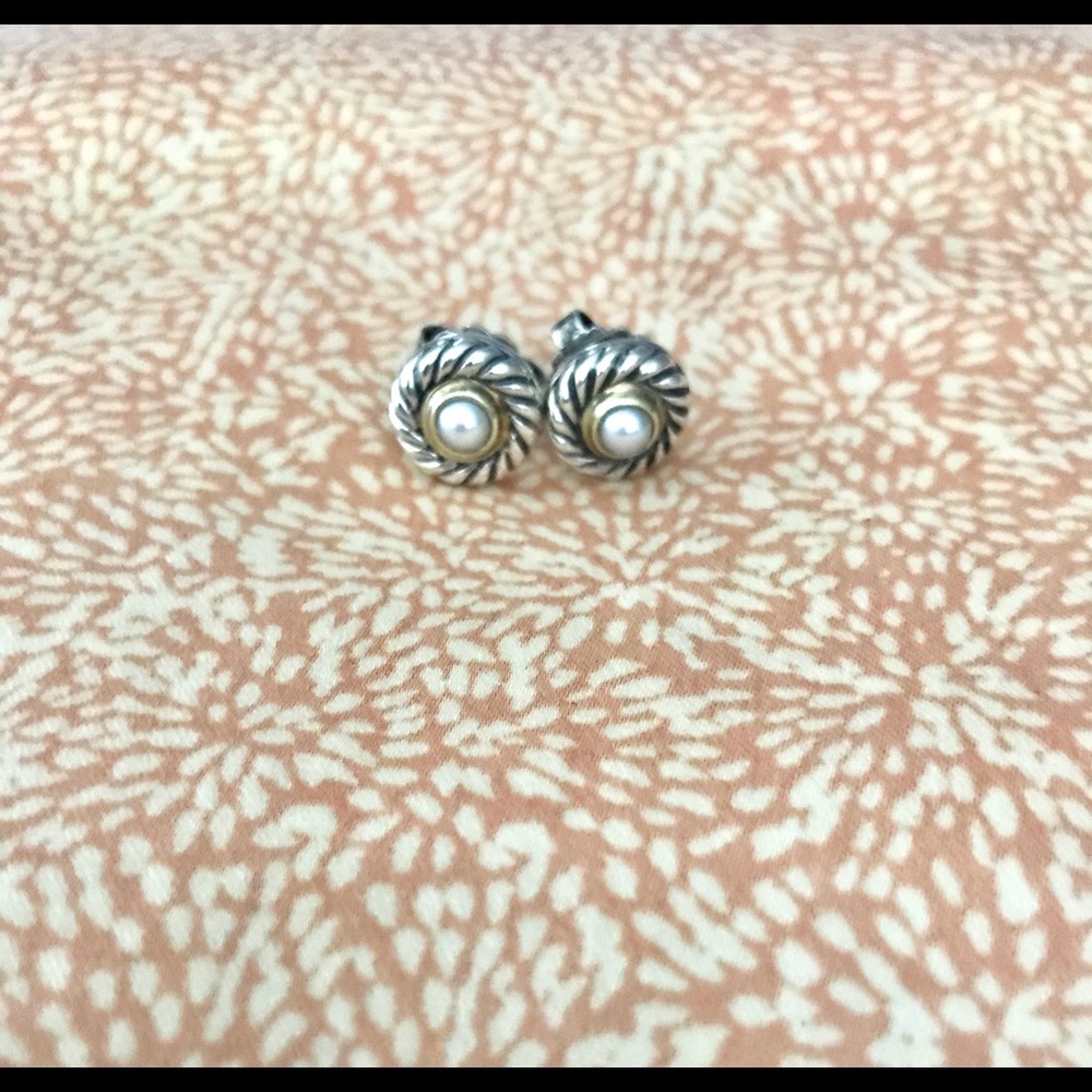 David Yurman Pearl Cookie stud earrings